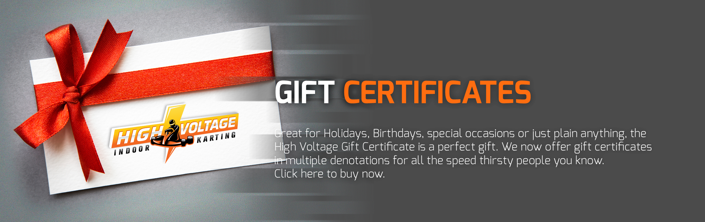 Buy Gift Certificates for High Voltage Indoor Karting